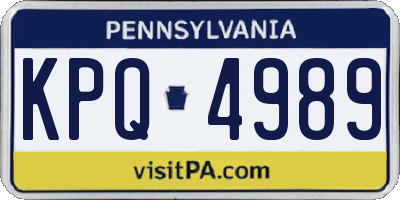 PA license plate KPQ4989