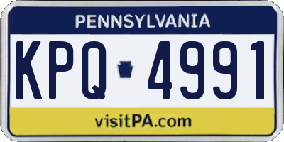 PA license plate KPQ4991