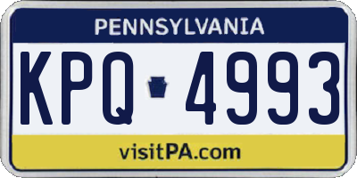 PA license plate KPQ4993