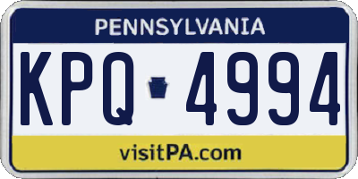 PA license plate KPQ4994