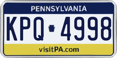 PA license plate KPQ4998