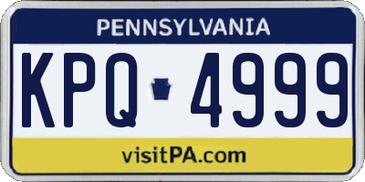PA license plate KPQ4999