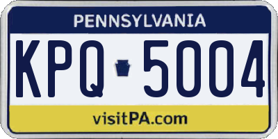 PA license plate KPQ5004