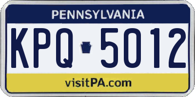 PA license plate KPQ5012