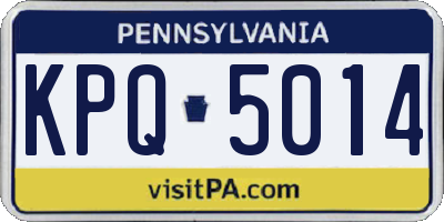 PA license plate KPQ5014