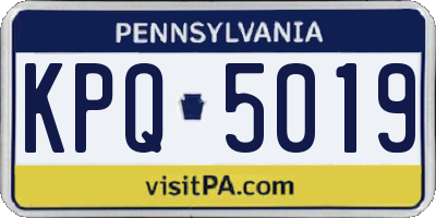 PA license plate KPQ5019