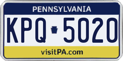 PA license plate KPQ5020