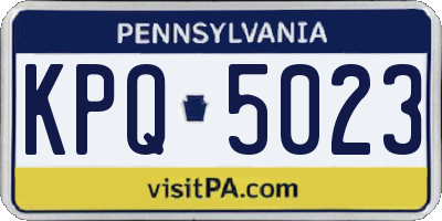PA license plate KPQ5023
