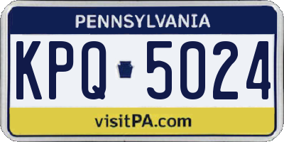PA license plate KPQ5024