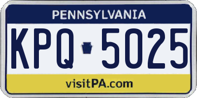 PA license plate KPQ5025