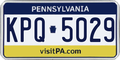 PA license plate KPQ5029