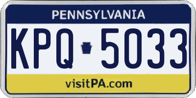 PA license plate KPQ5033