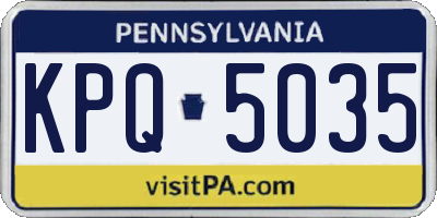 PA license plate KPQ5035