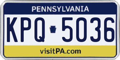 PA license plate KPQ5036