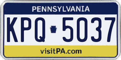 PA license plate KPQ5037