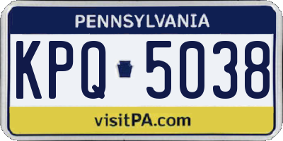 PA license plate KPQ5038