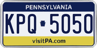 PA license plate KPQ5050