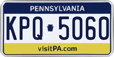 PA license plate KPQ5060