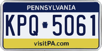 PA license plate KPQ5061