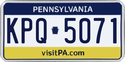 PA license plate KPQ5071