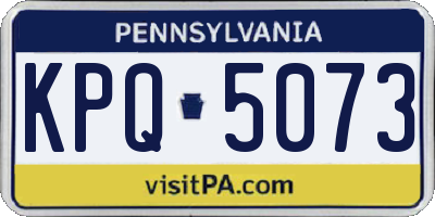 PA license plate KPQ5073
