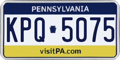 PA license plate KPQ5075