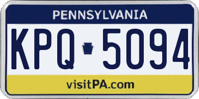 PA license plate KPQ5094