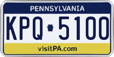 PA license plate KPQ5100