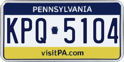 PA license plate KPQ5104