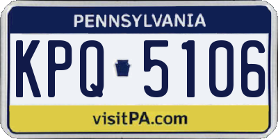 PA license plate KPQ5106
