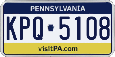 PA license plate KPQ5108