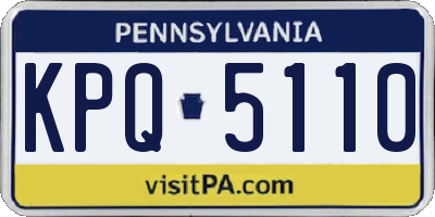 PA license plate KPQ5110