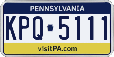 PA license plate KPQ5111