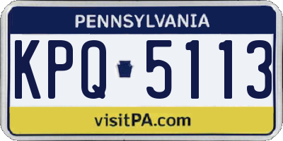 PA license plate KPQ5113