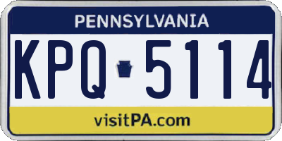 PA license plate KPQ5114