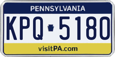 PA license plate KPQ5180