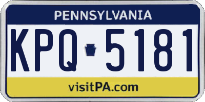 PA license plate KPQ5181