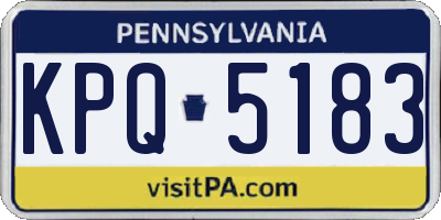 PA license plate KPQ5183