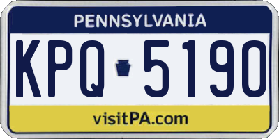 PA license plate KPQ5190