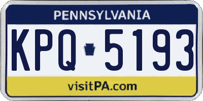 PA license plate KPQ5193
