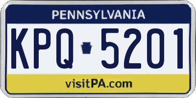 PA license plate KPQ5201