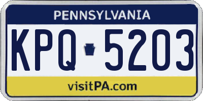 PA license plate KPQ5203