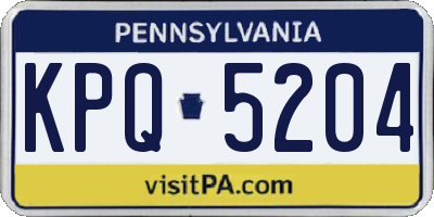 PA license plate KPQ5204