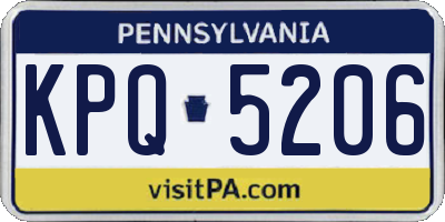 PA license plate KPQ5206