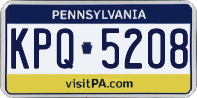 PA license plate KPQ5208