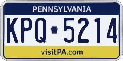 PA license plate KPQ5214