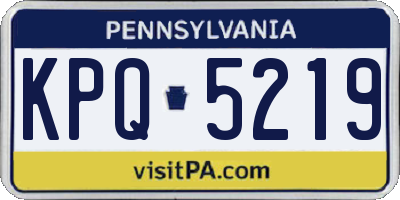 PA license plate KPQ5219