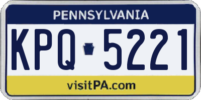 PA license plate KPQ5221