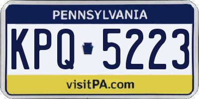 PA license plate KPQ5223