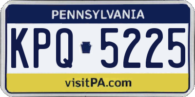PA license plate KPQ5225
